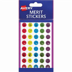 AVERY MERIT STICKERS MINI SMILEY FACES Pkt800