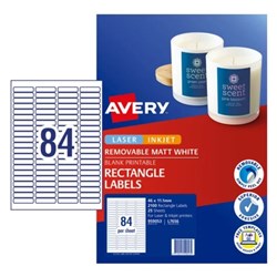 AVERY L7656 MULTIPURPOSE LABELS 84 PER SHEET