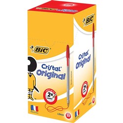 BIC CRYSTAL MEDIUM RED box 50