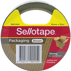 Sellotape Hot-Melt Adhesive Packaging Tape 36mmx50m Brown