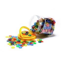 COUNTERS TRANSPARENT COLOURED 1000