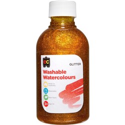 WASHABLE GLITTER WATERCOLOUR YELLOW 250ML