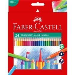 FABER CASTELL TRI GRIP PENCILS Coloured Assorted 24s