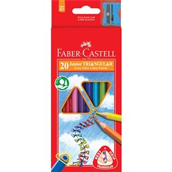 FABER JUNIOR GRIP COLOUR PENCILS 20'S