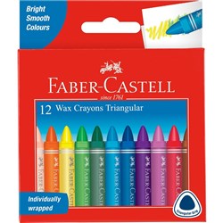 FABER JUNIOR GRIP WAX CRAYONS 12'S