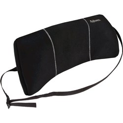 Fellowes Lumbar Back Support Low Profile Portable Black