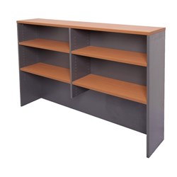 Rapid Worker Desk Hutch 1070Hx1200Wx315D 4 Shelves Cherry & Ironstone