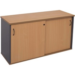 Rapid Worker Credenza Sliding Doors 730Hx1800Wx450D Beech and Ironstone