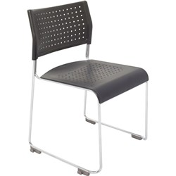 WIMBLEDON CHROME SLED CHAIR Black Poly Seat Back
