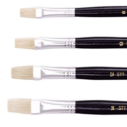 Jasart Hog Bristle Series 577 Flat Brush Size 6 Pack of 12