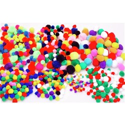 JASART POM POMS Assorted Colours 13mm Pk100