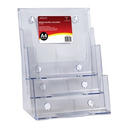 Deflect-O Brochure Holder A4 3 Tier Free Standing & Wall Mount
