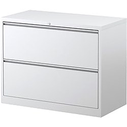 Steelco Lateral Filing Cabinet 2 Drawer 915W x 463D x 710mmH Silver Grey