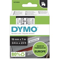 DYMO D1 19mm x 7m - BLACK ON WHITE