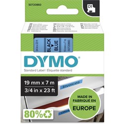 DYMO D1 19mm x 7m - BLACK ON BLUE