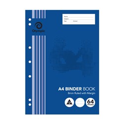 Binder Book A4 64 Page 8MM Ruled Olympic