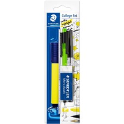 Staedtler Student College Set Highlighter,Pen,Eraser,Pencil, Ruler Set