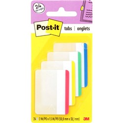 POST IT DURABLE FILING TABS 686F-1 50x38mm Asst Pkt24