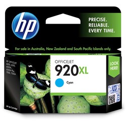 HP #920XL INKJET CARTRIDGE CD972AA, Cyan