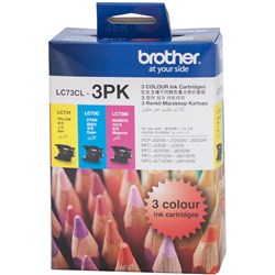 BROTHER LC73 COLOUR CARTRIDGE PACK PKT 3
