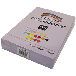 RAINBOW OFFICE PAPER A4 LAVENDER 500 SHEET 80GSM