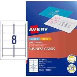 AVERY BUS CARDS C32015-25 MATT