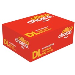 OFFICE CHOICE DL ENVELOPES 110X220 SelfSeal W/F Sec 80g