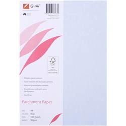 QUILL A4 PARCHMENT PAPER 89gsm Blue