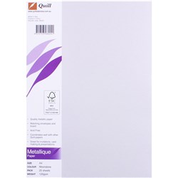 QUILL A4 METALLIQUE PAPER 120gsm Moonstone Pack of 25