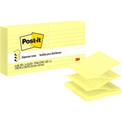 Post-It R335-YL Pop Up Notes 76x76mm Refill Lined Yellow Pkt6