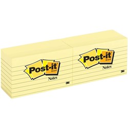 POST IT 635 LINED YELLOW 73 x 123mm