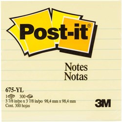 POST IT 675-YL YELLOW 98X98 LINED