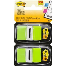 680 BG2 POST IT FLAGS 2 PACK LIME GREEN