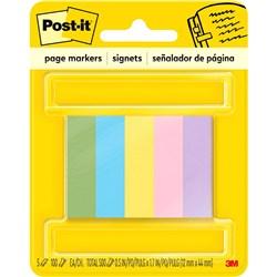 Post-It 670-5AU Page Markers Ultra 500 Asstd 13x44mm Pack of 5