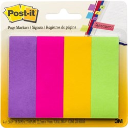 POST-IT 671-4AU PAGE MARKERS Ultra 200 Asstd 22x73mm Pack of 4