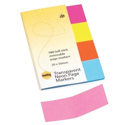 MARBIG PAGE MARKER CLEAR ASSORT 160SHT