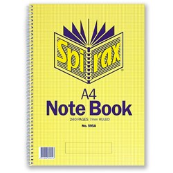 SPIRAX 595A A4 NOTEBOOK 240 Pages