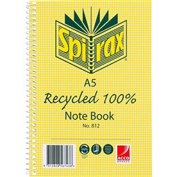 SPIRAX 812 RECYCLED NOTEBOOK A5 120 PAGE