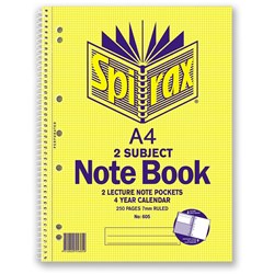 SPIRAX 605 A4 NOTEBOOK 2 SUBJECT