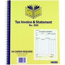 SPIRAX 500 INVOICE STATEMENT BOOK