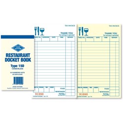 DOCKET BOOKS CARBONLESS Type 15D Duplicate 50 sets 165x95mm