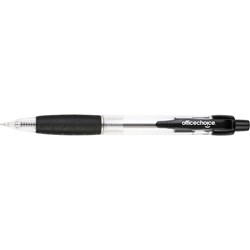 OFFICE CHOICE BALLPOINT PEN Retractable Medium Black Box 12