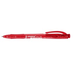 STABILO308 RETRACTABLE BALLPEN Medium Red