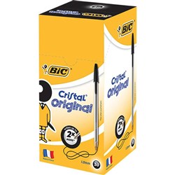 BIC CRISTAL BALLPOINT PEN Black Box of 50