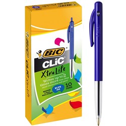 BIC CLICK MEDIUM BLUE BOX OF 10