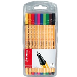 STABILO POINT 88 FINELINER Assorted, Wlt10 Wallet of 10