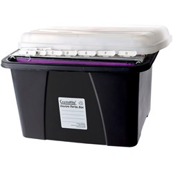 CRYSTALFILE ENVIRO PORTA BOX COMPLETE WITH FILES
