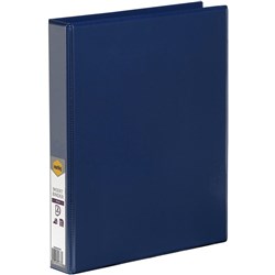 MARBIG ENVIRO INSERT BINDERS Clearview A4 2D Ring 25mm Blue