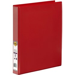 MARBIG ENVIRO INSERT BINDERS Clearview A4 2D Ring 25mm Red