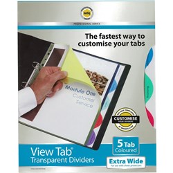 DIVIDER A4 5 TAB VIEW TAB XWIDE PP COL